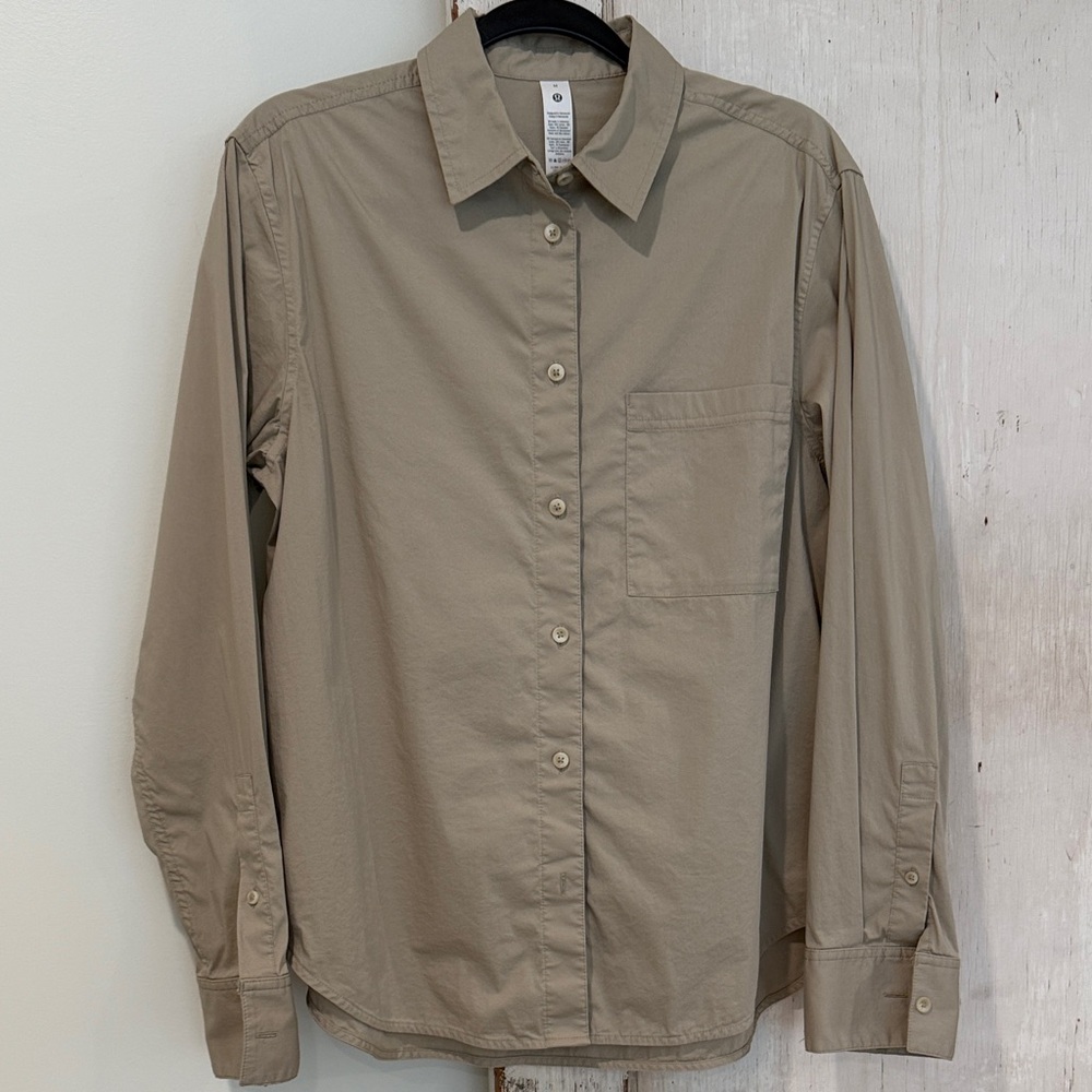 lululemon athletica Beige Button-Down Shirt